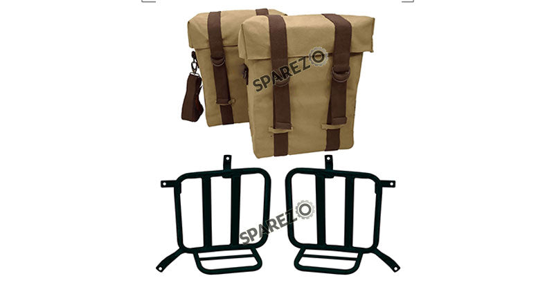 Royal Enfield Meteor 350cc Military Pannier Bags Sand Color With Fitting