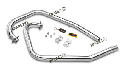 Royal Enfield GT and Interceptor 650cc Red Rooster Header Bend Pipe with Silencer Polished