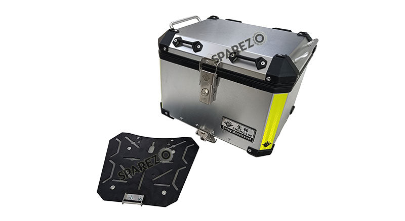 Royal Enfield Himalayan BS3 - BS4 - BS6  Aluminium Pannier Luggage Top Box Silver