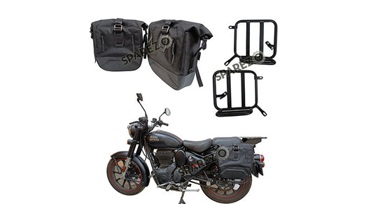 Royal Enfield Classic Reborn 350cc Pannier Luggage Bags and Mounting Black 2022-23