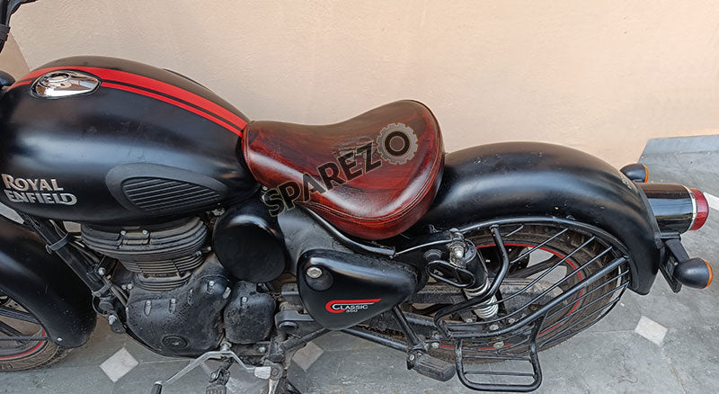 Royal Enfield New Classic Reborn 350cc Front Genuine Leather Low Rider Seat Antique Brown With Spring