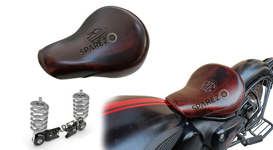 Royal Enfield New Classic Reborn 350cc Front Genuine Leather Low Rider Seat Antique Brown With Spring