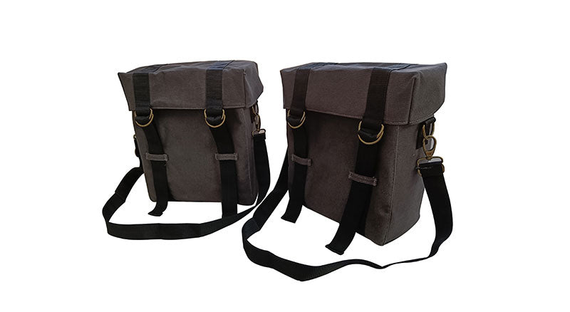Royal Enfield Meteor 350cc Military Pannier Bags Gray Color With Fitting