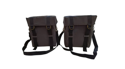 Royal Enfield Meteor 350cc Military Pannier Bags Gray Color With Fitting