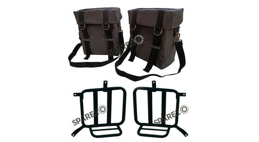 Royal Enfield Meteor 350cc Military Pannier Bags Gray Color With Fitting