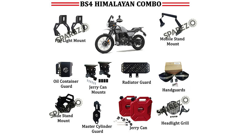 Royal Enfield Red Jerry Can Pair Combo of 10 Pcs For Himalayan 411cc BS4