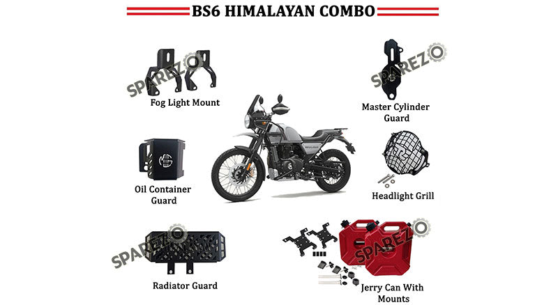 Royal Enfield Red Jerry Can Pair Combo of 6 PCS For Himalayan 411cc BS6