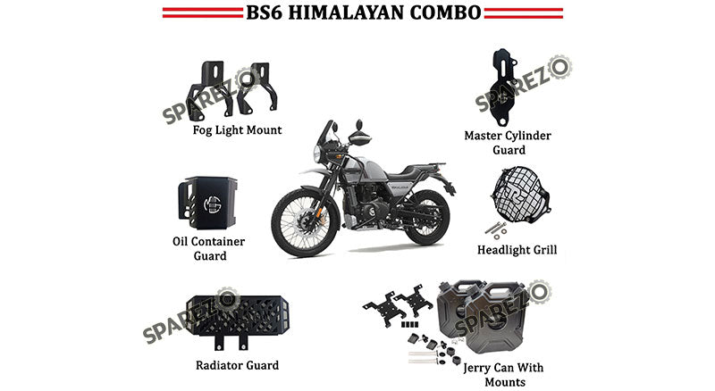 Royal Enfield Black Jerry Can Pair Combo of 6 PCS For Himalayan 411cc BS6