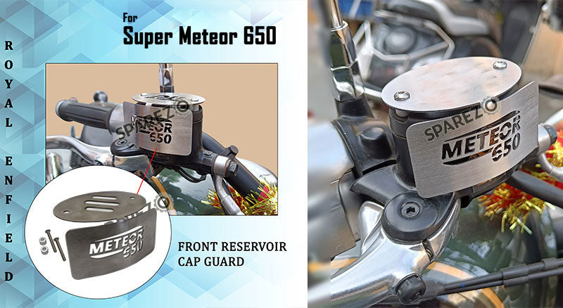 Royal Enfield Super Meteor 650 Stainless Steel Front Reservoir Cap Guard Silver
