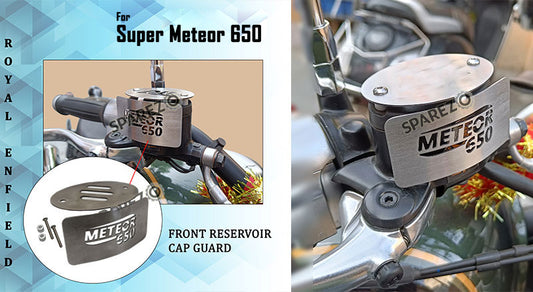 Royal Enfield Super Meteor 650 Stainless Steel Front Reservoir Cap Guard Silver