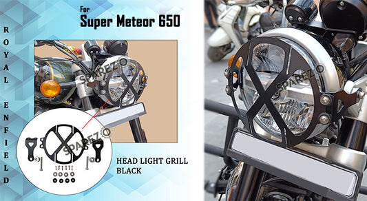 Royal Enfield Super Meteor 650 X-Style Headlight Grill Black