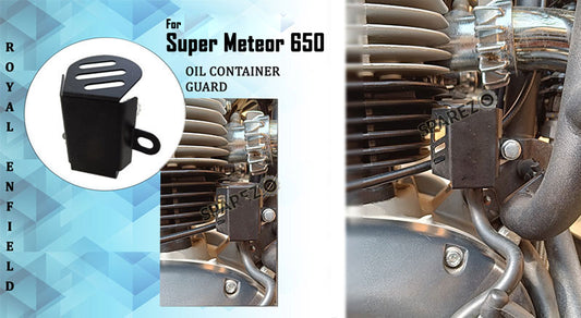 Royal Enfield Super Meteor 650 Stainless Steel Oil Container Guard Black