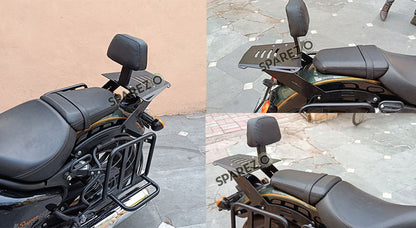 Royal Enfield Super Meteor 650 Rear Luggage Rack With Backrest Black