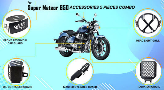Royal Enfield Super Meteor 650 5 PCS Accessories Combo Black