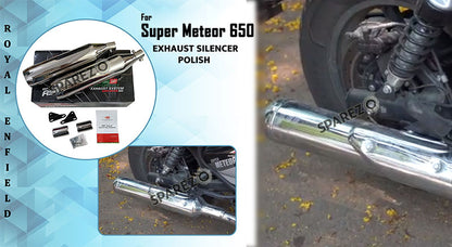 Royal Enfield Super Meteor 650 Red Rooster Exhaust Silencer Pair LH RH