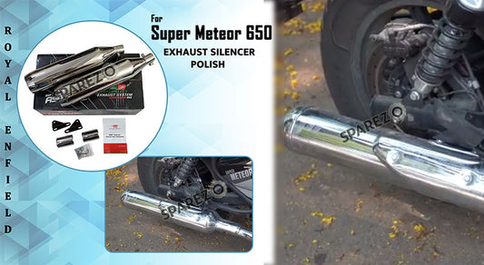 Royal Enfield Super Meteor 650 Red Rooster Exhaust Silencer Pair LH RH