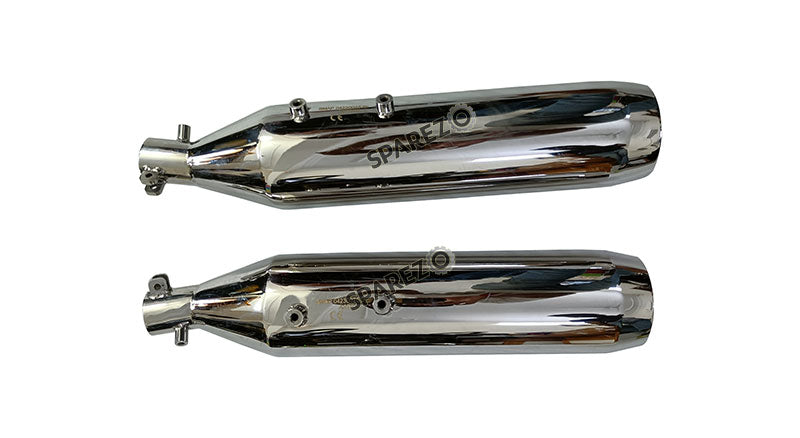 Royal Enfield Super Meteor 650 Red Rooster Exhaust Silencer Pair LH RH