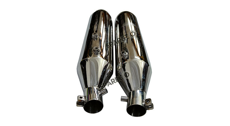 Royal Enfield Super Meteor 650 Red Rooster Exhaust Silencer Pair LH RH