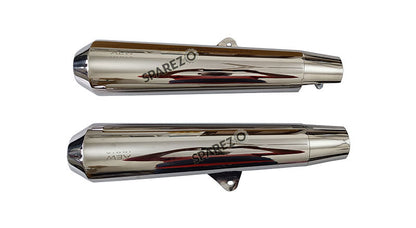 Royal Enfield GT and Interceptor 650 AEW 103 Polished Exhaust Silencer LH-RH Pair