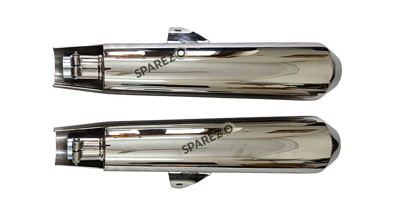 Royal Enfield GT and Interceptor 650 AEW 103 Polished Exhaust Silencer LH-RH Pair