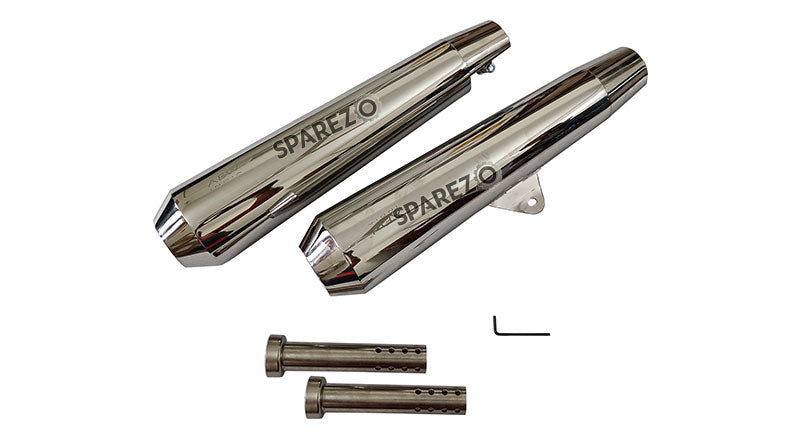 Royal Enfield GT and Interceptor 650 AEW 103 Polished Exhaust Silencer LH-RH Pair