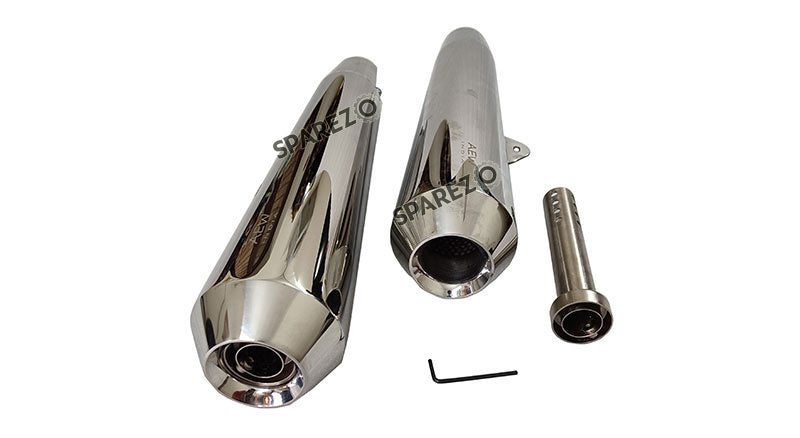 Royal Enfield GT and Interceptor 650 AEW 103 Polished Exhaust Silencer LH-RH Pair