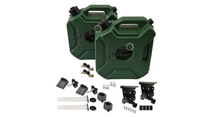 Royal Enfield Himalayan 411 cc BS4 LH-RH Jerry Can Pair With Mount Green Color