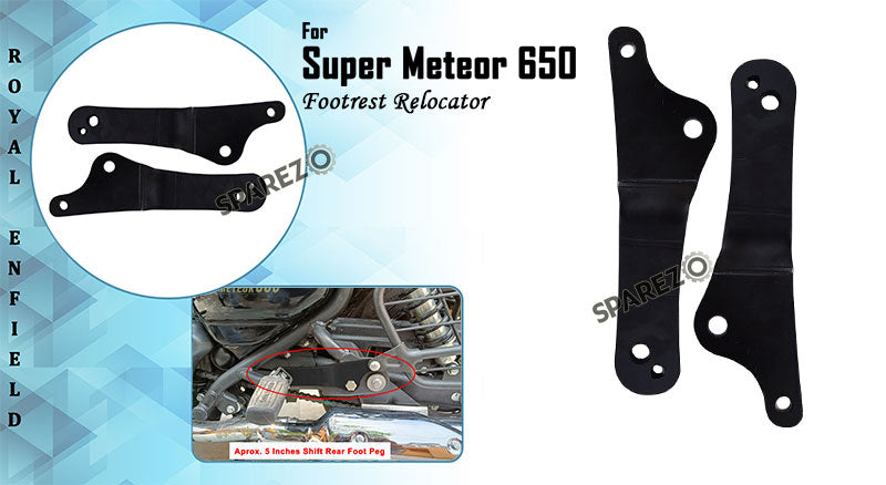 Royal Enfield Super Meteor 650 Pillion Footrest Relocator Bracket Black