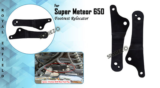 Royal Enfield Super Meteor 650 Pillion Footrest Relocator Bracket Black