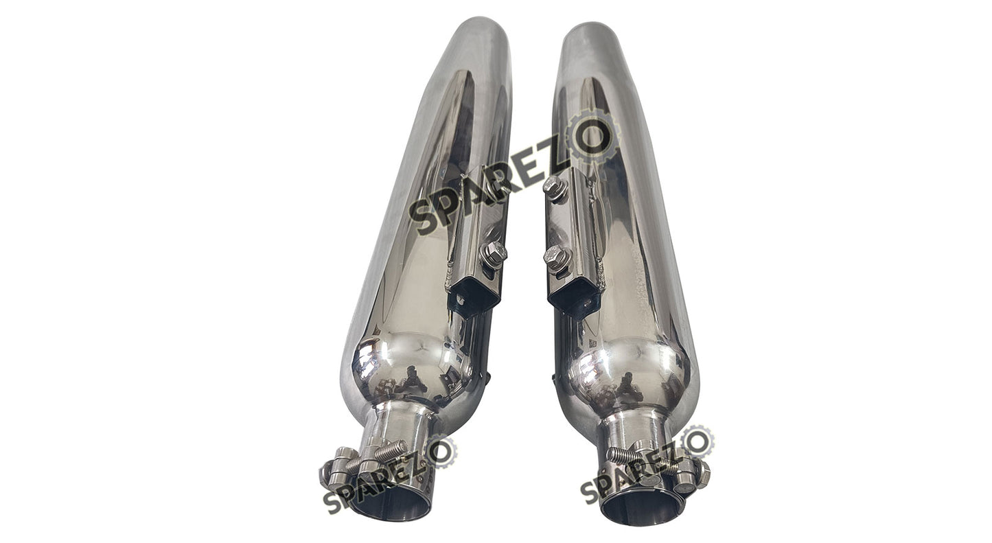 Royal Enfield Super Meteor 650 Powerage Polished Exhaust Silencer LH and RH Pair