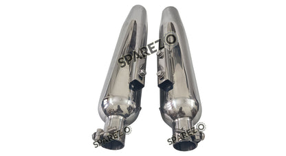 Royal Enfield Super Meteor 650 Powerage Polished Exhaust Silencer LH and RH Pair