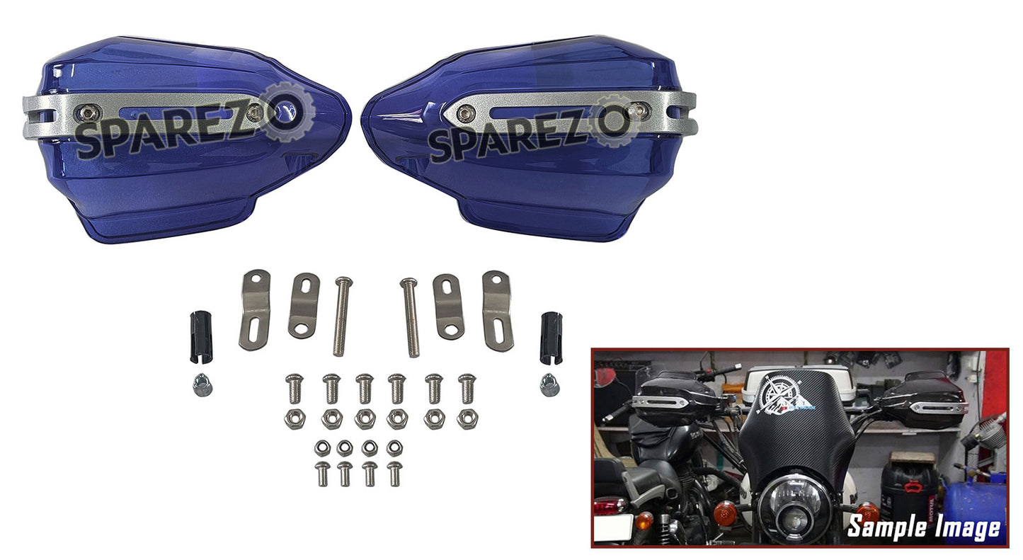 For Royal Enfield New Himalayan 450 Tinted Blue Color Hand Guard Kit