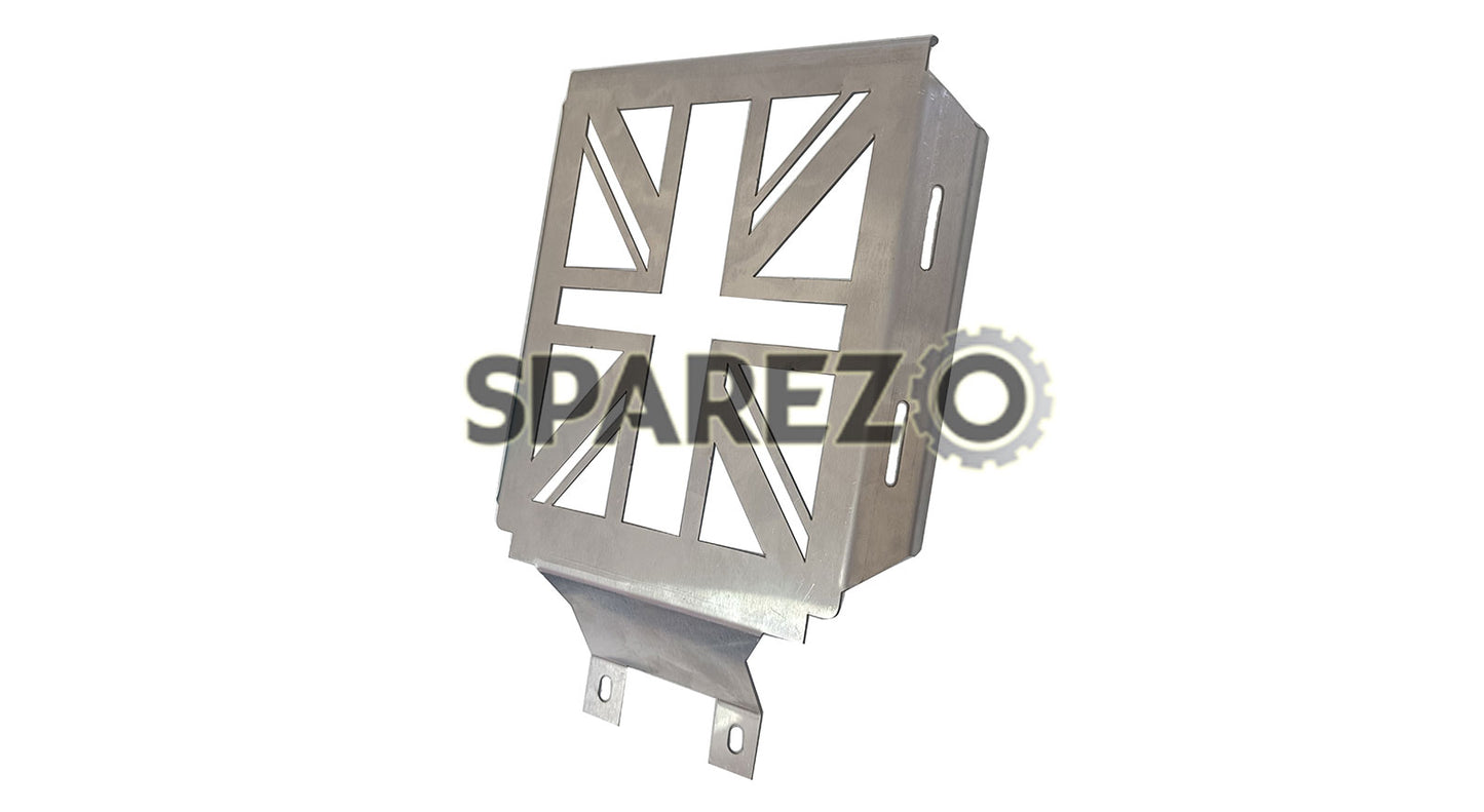 Royal Enfield Super Meteor 650 Flag Design Oil Cooler Radiator Guard Silver