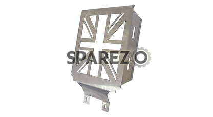 Royal Enfield Super Meteor 650 Flag Design Oil Cooler Radiator Guard Silver