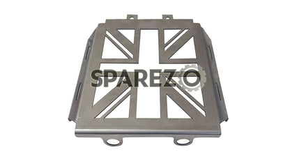 Royal Enfield Super Meteor 650 Flag Design Oil Cooler Radiator Guard Silver