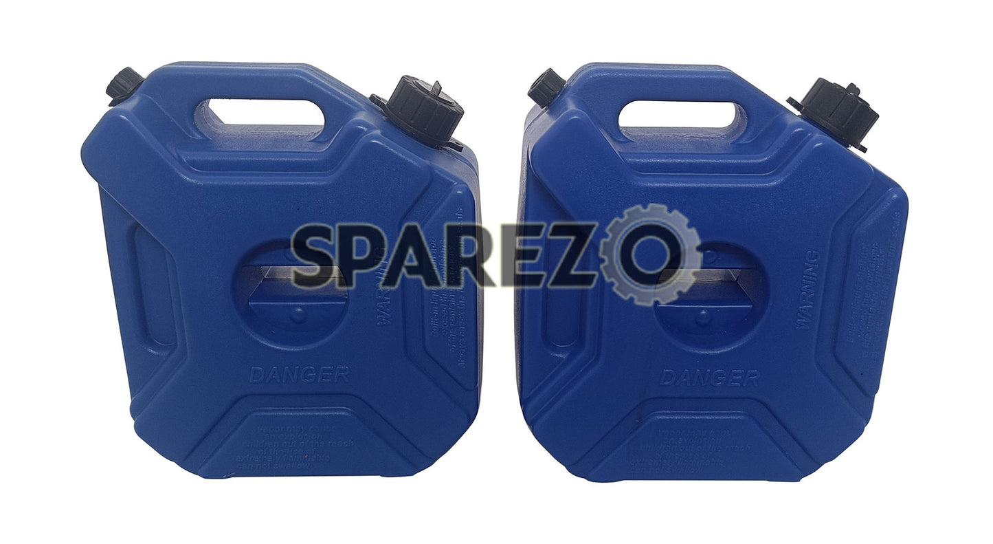 Royal Enfield Blue Color Jerry Can Pair with Mount for BS4 Himalayan 411
