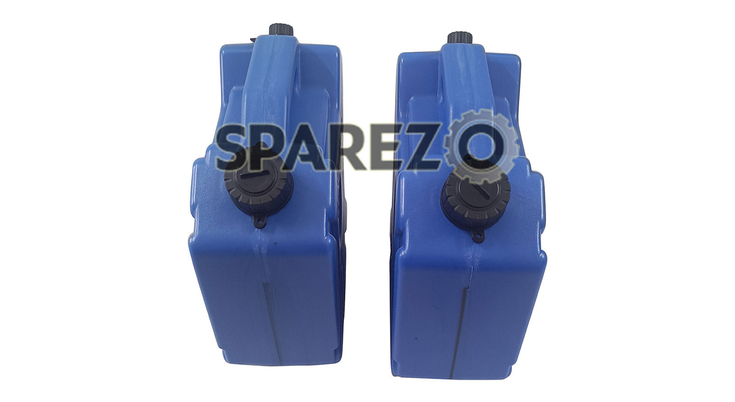 Royal Enfield Blue Color Jerry Can Pair with Mount for BS6 Himalayan 411