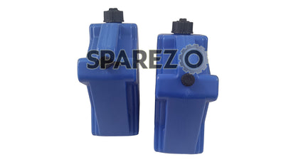 Royal Enfield Blue Color Jerry Can Pair with Mount for BS4 Himalayan 411