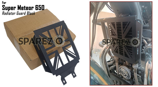 Royal Enfield Super Meteor 650 Flag Design Oil Cooler Radiator Guard Black