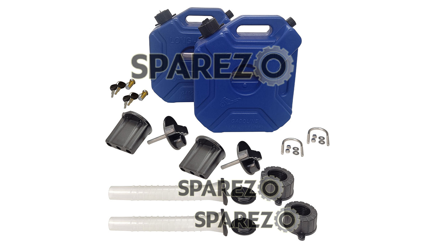 Royal Enfield LH - RH Side Blue Color Jerry Can Pair for Himalayan 411