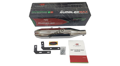 Royal Enfield Meteor 350-Hunter-Classic Reborn 350 Red Rooster Silencer Polished