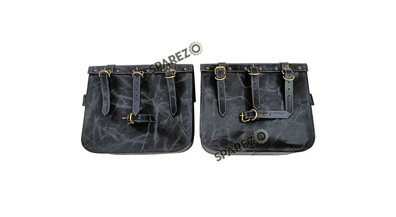 Royal Enfield Super Meteor 650 LH-RH Pannier Bags Pair With Mounting Pair Black