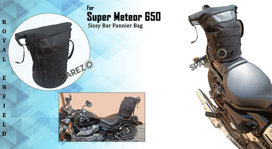 Royal Enfield Super Meteor 650 Sissy Bar Pannier Bag Black