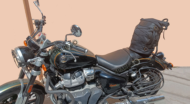 Royal Enfield Super Meteor 650 Sissy Bar Pannier Bag Black