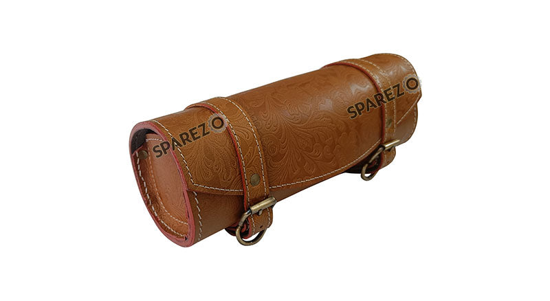 Royal Enfield Super Meteor 650 Engraved Leather Tools and Accessories Bag Brown