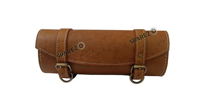 Royal Enfield Super Meteor 650 Engraved Leather Tools and Accessories Bag Brown