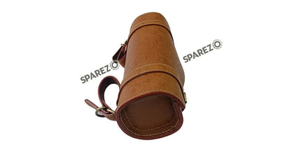 Royal Enfield Super Meteor 650 Engraved Leather Tools and Accessories Bag Brown