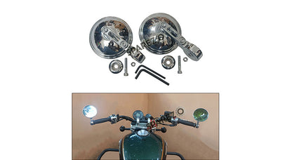 Royal Enfield Super Meteor 650 Bar End Mirrors with Mounts Chrome
