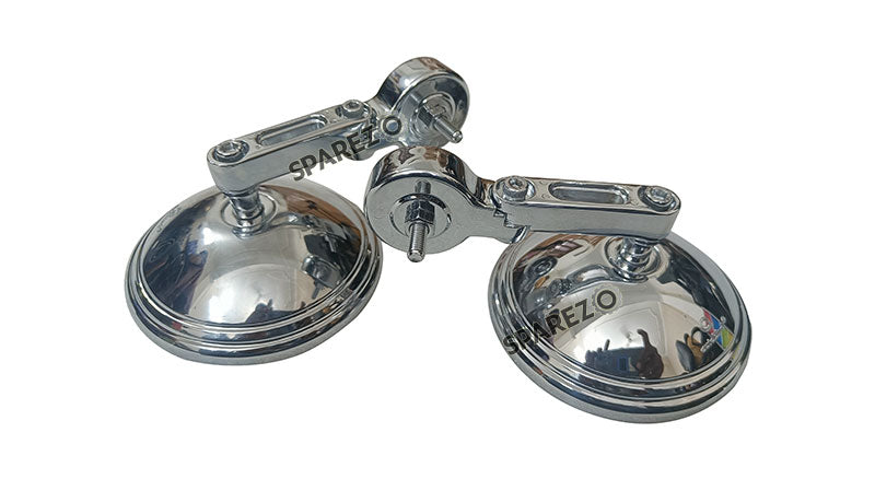 Royal Enfield Meteor and Classic Reborn 350 Bar End Mirrors with Mounts Chrome