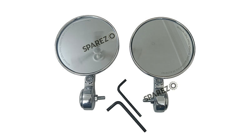 Royal Enfield Super Meteor 650 Bar End Mirrors with Mounts Chrome